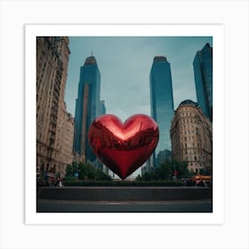 Heart Sculpture In New York City Art Print