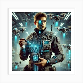 A Sci Fi Character Portrait Of Darius Krylov, The Art Print