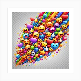 Emoticon stream 3 Art Print