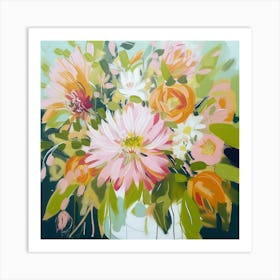 Abstract Oils Floral Vase 1 Art Print