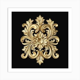 Gold Ornate Ornament 1 Art Print