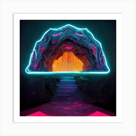 Neon cave Art Print