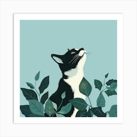 Cat In The Leaves 3 Art Print