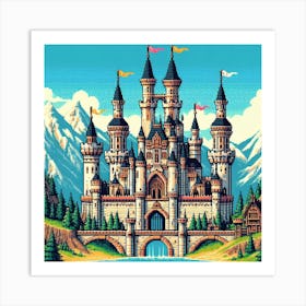 8-bit fantasy castle 1 Art Print