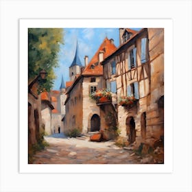 French Medieval Town Art Print