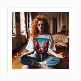 Meditating Girl Art Print