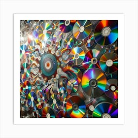 Old School Cd S As Abstract Art 3 Art Print