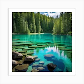 Clear Blue Lake Art Print