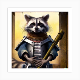 Japanese Raccoon Art Print