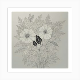 'Two Flowers' Art Print