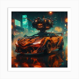 Pumpkin Car (Cyberpunk32) Art Print