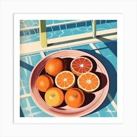 Oranges On A Plate 1 Art Print