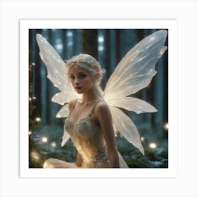 Snow firefly fairy Art Print