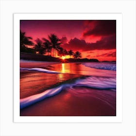 Sunset At The Beach 171 Art Print