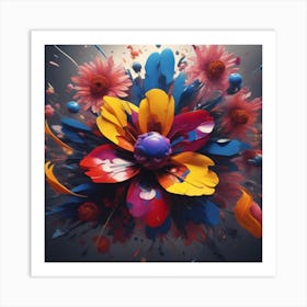 Bold Abstract Flower Art Print