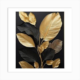 Gold Leaves Art Print