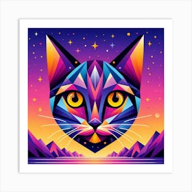 Fable Low Poly Cat Art Print