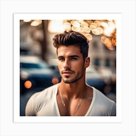 Man In A White Shirt Art Print