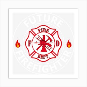 Future Firefighter Kids Fire Fighter Badge Boy Girl Child Art Print