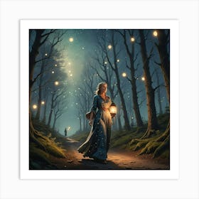 Girl In The Forest 3 Art Print