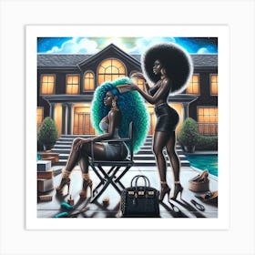 Two Women With Afros Art Print