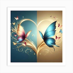 Butterfly Heart - Butterfly Stock Videos & Royalty-Free Footage Art Print