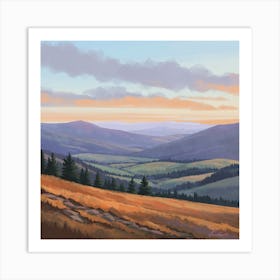 Sunset In The Mountains 1 Art Print