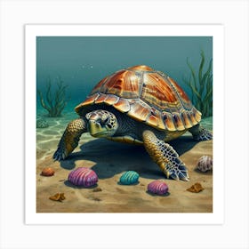 Turtle On The Beach 7 Art Print