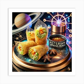 A Futuristic Dish Called Asterian Spring Rolls, Fe Art Print