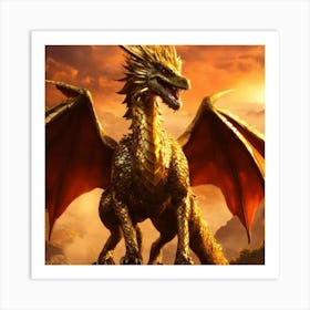 Golden Dragon Art Print