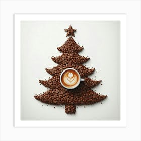 Coffee Beans Christmas Tree 1 Art Print