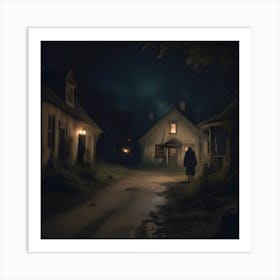 Village At Night 1 Art Print