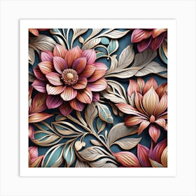 Floral Wallpaper 5 Art Print