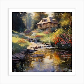 Bouquet Breeze on the Riverside Art Print