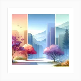 Autumn Cityscape Art Print