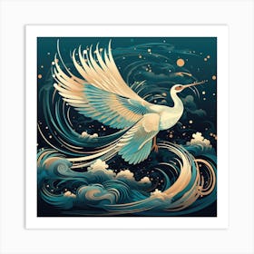 White flying Art Print