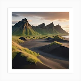 Sweeping Black Sand Dunes Blanketing Art Print