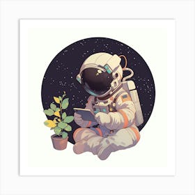 Astronaut Reading A Book 6 Art Print