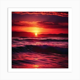 Sunset In The Ocean 16 Art Print