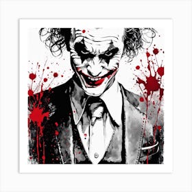 The Joker Portrait Ink Painting (27) Art Print