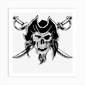 Pirate Skull With Swords Art Print