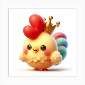 Cute Chicken With Crown 2 Art Print