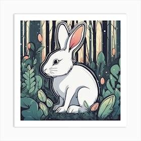 Rabbit In The Forest 83 Art Print