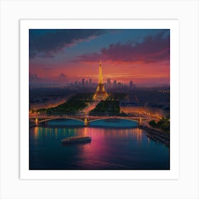 Paris At Sunset Art Print