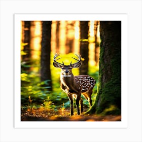 Deer In The Forest 4 Art Print