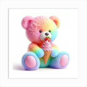 Rainbow Teddy Bear 4 Art Print