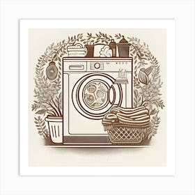 Vintage Washing Machine Art Print