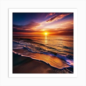 Sunset On The Beach 532 Art Print