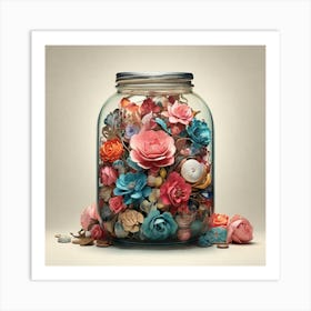 Jar Of Flowers Art Print