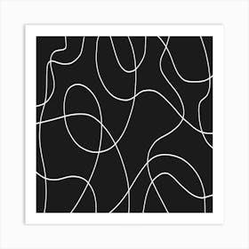 Abstract Lines in Black and White Art Print